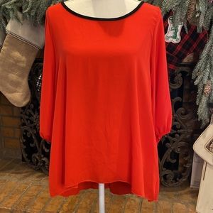 R. Rouge 3/4 Sleeve Open Back Blouse - Size 1X